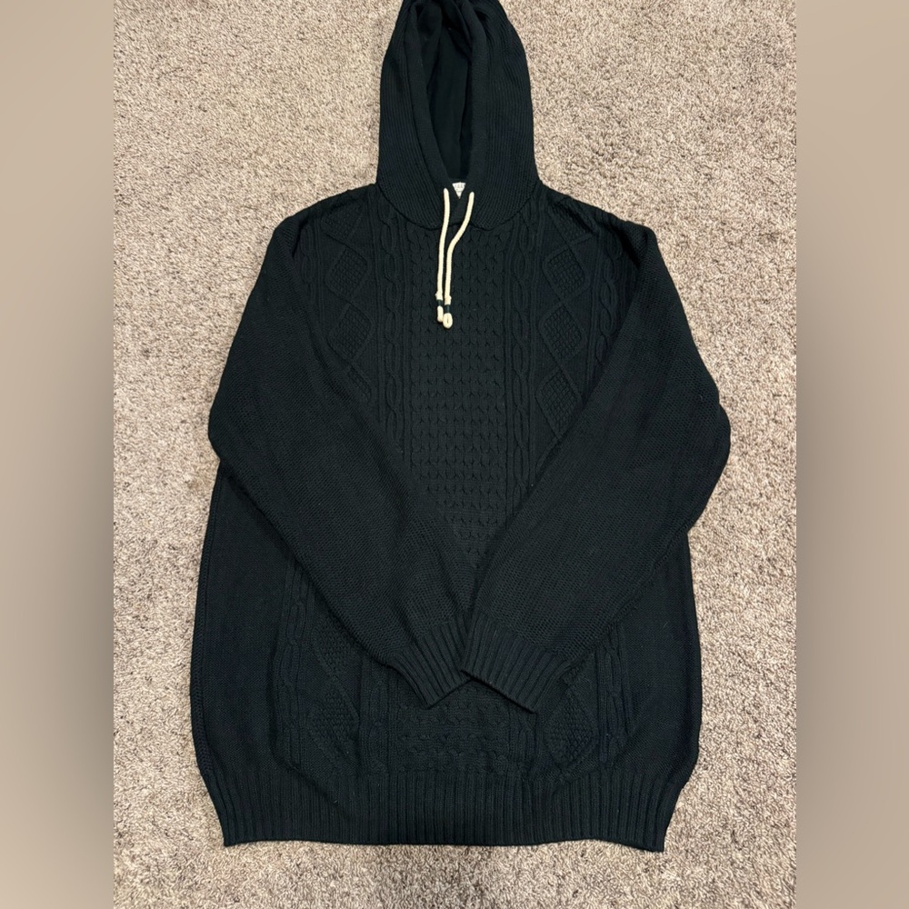 H&M L.O.G.G. Cable Knit Hooded Sweater, Deep Dark Green 
Men’s Sz XXL, NWOT